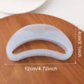 Translucent crescent hair claw clip, half moon translucent acrylic shark clip for women styling. - Light Blue