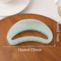 Translucent green crescent hair claw clip minimalist hollow shark clip elegant hair accessory - Light Cyan