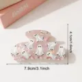 Rosa schimmernde Geist Haarklammer süße Halloween Haarspange für Damen 7.9cm lang - Hellrosa Geist