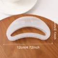 Translucent crescent hair claw clip, clear jelly hairpin, minimalist styling accessory. - White