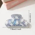 Süße Geister Haarklammer, bunte Perlglanz Muschel Textur Haifischclip für Halloween Styling. - Hellblauer Geist