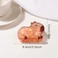 Cute capybara hair claw, orange acetate shark clip, sweet style hair accessory for women. - Capybara