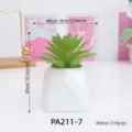 Artificial succulent in white ceramic pot, plastic plant for home room desk decor. - Artificial Succulent Potted Plant(PA211-7)