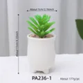 Mini artificial succulent plant in white ceramic pot for home office desktop decoration. - Artificial Succulent Potted Plant Style 1 (PA236-1)