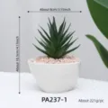 Artificial succulent plant in ceramic pot, miniature green desktop bonsai decoration, PA237-1. - PA237-1