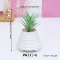 White ceramic pot with artificial succulent plant, cute desktop green decoration item. - Artificial Succulent(PA213-8)