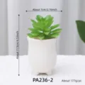 Mini artificial succulent potted plant white ceramic pot home desk decor green plant - Artificial Succulent Potted Plant Style 2 (PA236-2)