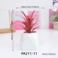 Pianta succulenta finta in vaso di ceramica bianca decorazione per la casa scrivania - Pianta Grassa Artificiale in Vaso(PA211-11)