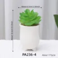 Mini artificial succulent potted plant with white ceramic pot, perfect for home decor. - Artificial Succulent Potted Plant Style 4 (PA236-4)