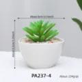 Artificial succulent potted plant with white ceramic pot and green plants for home office decor - PA237-4