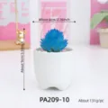 Mini artificial succulent plant in white ceramic pot for home and office decor 6x9cm - PA209-10