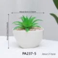 Planta suculenta artificial en maceta de cerámica blanca con piedras aprox 8cm - PA237-5