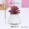 Pianta succulenta finta in vaso scanalato bianco con piedini per decorare la casa e l'ufficio. - Pianta Succulenta Artificiale(PA213-11)