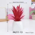 Pianta succulenta artificiale in vaso di ceramica bianca, pianta da scrivania per decorazione. - Pianta Grassa Artificiale in Vaso(PA211-13)