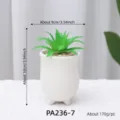 Mini artificial succulent plant in white ceramic pot for home decor and desktop ornament display. - Artificial Succulent Potted Plant Style 7 (PA236-7)