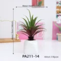Pianta succulenta artificiale in vaso ceramica bianca, finta pianta verde per decorare casa. - Pianta Grassa Artificiale in Vaso(PA211-14)