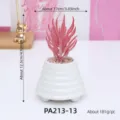 Pianta succulenta finta in vaso di ceramica bianca con pietre per decorazione interna della scrivania. - Pianta Succulenta Artificiale(PA213-13)