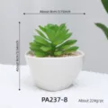Planta suculenta artificial en maceta de ceramica blanca planta verde falsa decoracion - PA237-8
