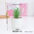 Künstliche Mini Sukkulente im weißen Keramiktopf für Büro Deko grüne Pflanze 11,5 cm - PA209-15