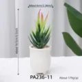 Artificial succulent potted plant with white ceramic pot, mini green plant for home decoration - Artificial Succulent Potted Plant Style 11 (PA236-11)