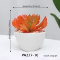 Planta suculenta artificial en maceta de cerámica blanca, ideal para la decoración. - PA237-10