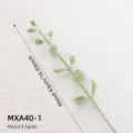 Detail shot of handmade knitted green eucalyptus plant stem branch for floral arrangement decor. - Eucalyptus (Olive Green)
