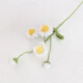 Handmade crochet daisy flower branch knitted wool artificial flower for home decoration - White Daisy Print