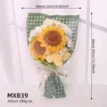 Handcrafted crochet sunflower bouquet knitted flower gift for mother teacher day - MXB39 / Yellow