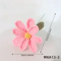 Handmade crochet pink flower bouquet single stem knitted artificial flower decoration 31cm - Cosmos Pink