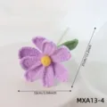 Handmade crochet purple cosmos flower yarn bouquet, 31cm length, perfect Mother's Day gift. - Cosmos Purple