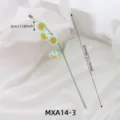 Handmade crochet flower branch artificial lily of the valley home decor gift length 34cm - Puff Lily of the Valley Light Green