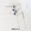 Handmade crochet flower blue yellow lily variant single stem knitted floral gift decor - Puff Lily of the Valley Dark Blue