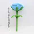 Handcrafted blue giant pipe cleaner rose flower plush art decor, beautiful handmade bouquet. - Blue Finished Product