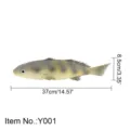 PU simulation fish toy marine animal model realistic bass ornament fishing prop 37cm - Mandarin Fish