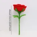 Handmade giant pipe cleaner rose flower finished product, red rose with green stem. - Bright Red Finished