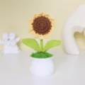 Plante en pot de tournesol au crochet à la main, petite fleur tricotée déco maison - MXD02-2 (Tournesol Style Deux)