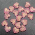 Pink acrylic faceted heart beads with gold glitter for DIY jewelry making and keychains. - Rose Red