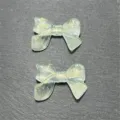 Translucent glitter acrylic bow beads for DIY phone chains and handmade jewelry crafting. - Light Green