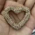 Large rhinestone heart DIY charm pendant, sparkling crystal design for phone chains and keychains. - No. 1008