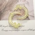 Colgante de luna de mariposa de resina DIY purpurina noche luminosa artesanía accesorios - Amarillo claro
