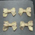 Acrylic translucent glitter bow charms for DIY jewelry phone chains beading crafts. - Orange