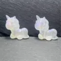 Abalorio de unicornio iridiscente para joyería DIY, accesorio de resina vista detallada. - 24*25MM/Aprox 160 Pzs / Blanco