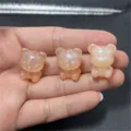 Détail de breloque ours pailleté, perle rose translucide pour bijoux DIY et chaîne de téléphone. - Orange