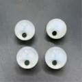 Cuentas luminosas de sirena iridiscente con agujero excéntrico accesorios para llavero de móvil - 16mm 204pcs Paquete / Blanco