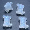 Cuentas de oso acrílico iridiscente luminoso agujero vertical accesorios joyería móvil - Blanco