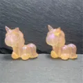 Vue détaillée de perles licorne lumineuses, idéales pour la fabrication de bijoux faits main. - 24*25MM/Environ 160 Pièces / Orange