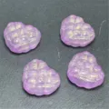 Cuentas de corazón con gofre y purpurina violeta para correas de teléfono y joyería DIY. - Violeta Claro