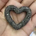 Rhinestone paved heart DIY accessory, sparkling crystal heart pendant for handmade crafts and phone charms. - 1006#