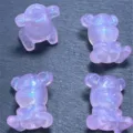 Colgante cuenta oso luminoso de acrílico para cadena de teléfono joyas manualidades vista detallada - Violeta Claro