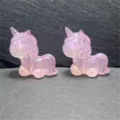 Perles de licorne en résine sirène pailletée gros plan, parfaites pour breloques de téléphone. - 24*25MM/Environ 160 Pièces / Rose Clair